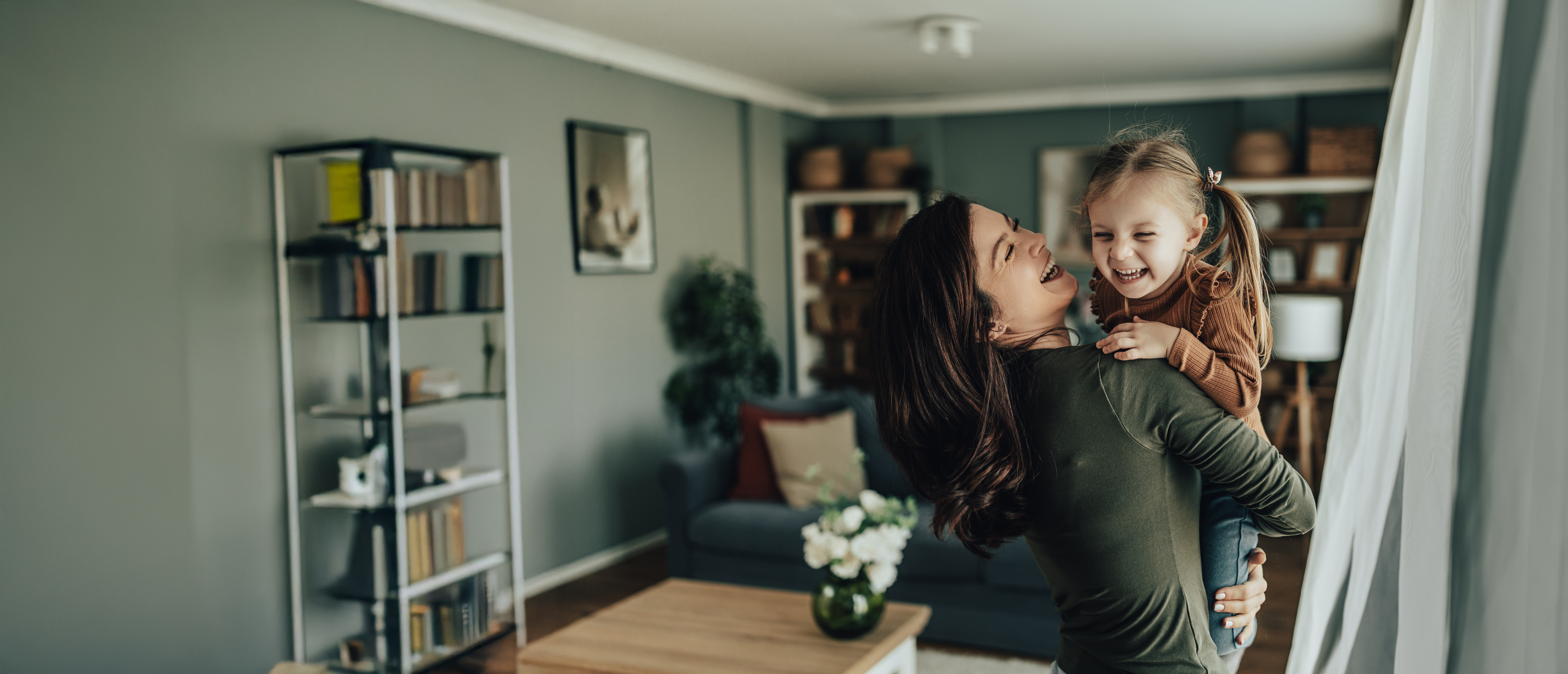 Family enjoying life at home