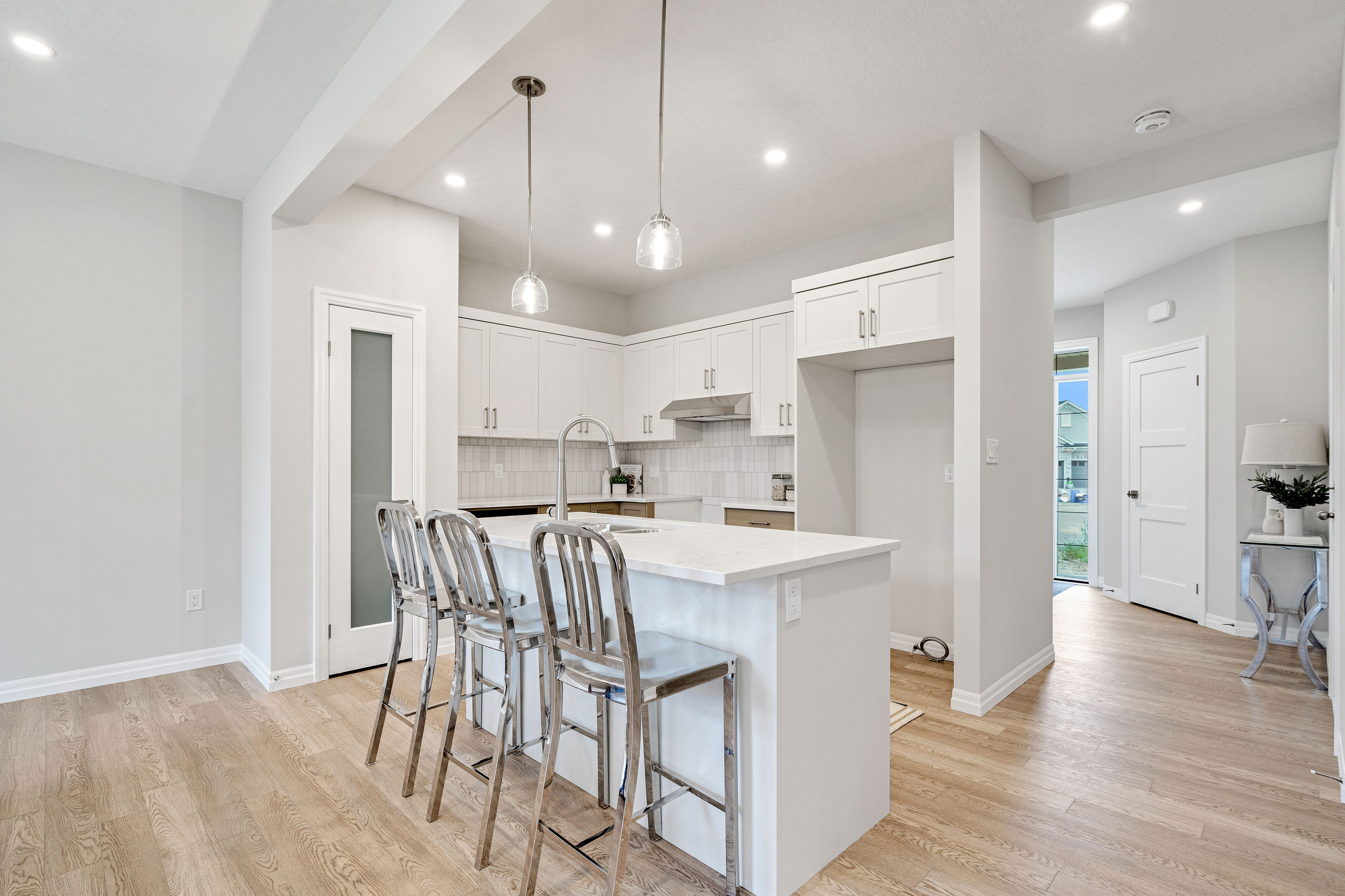 Open concept living and kitchen area